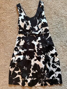 Ann Taylor Factory Black and White Floral Mini Dress